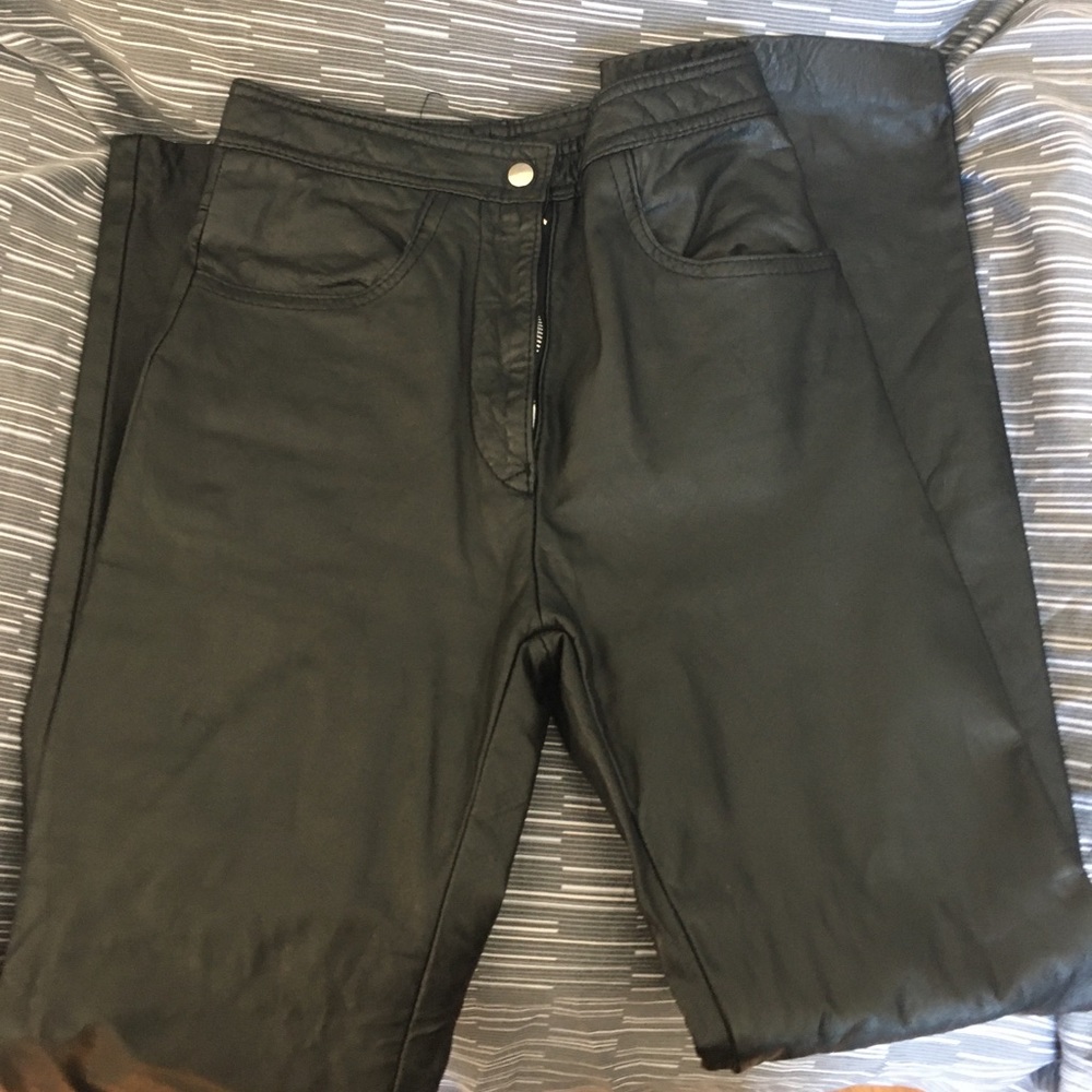 Women’s real black leather vintage pants worn three times they’re just like new